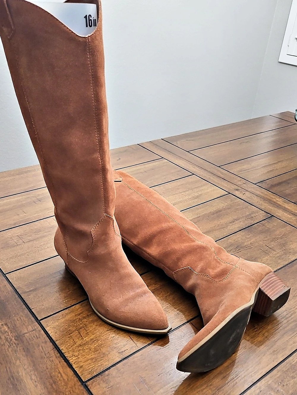 Dolce Vita Western Style Knee-high Boots Brown Suede
